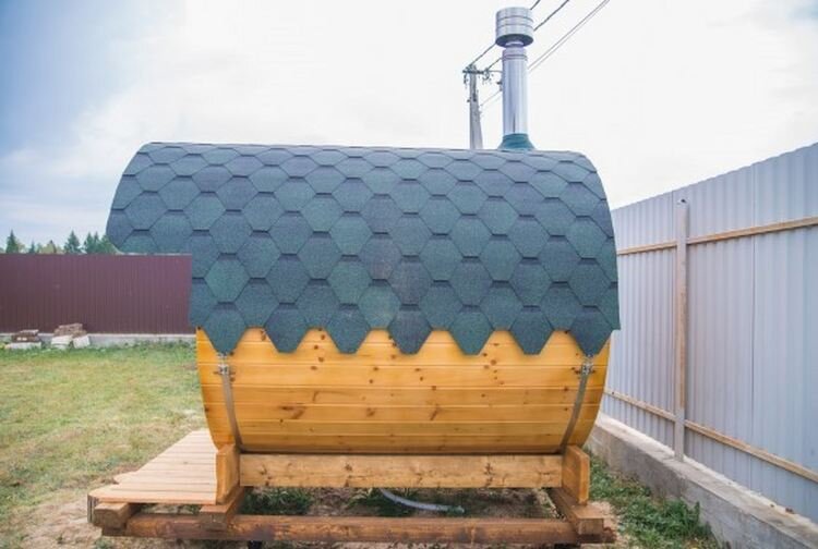 Размер бани бочки внешне