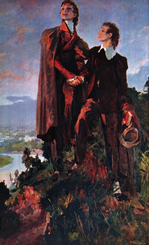 Малаев Ф. Александр Герцен и Николай Огарев // Иллюстрация в журнале "Огонек", март 1862 г.