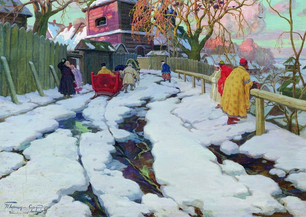 И.С. Горюшкин-Сорокопудов, «Сцена из XVII столетия», 1934. Пензенская областная картинная галерея имени К.А. Савицкого