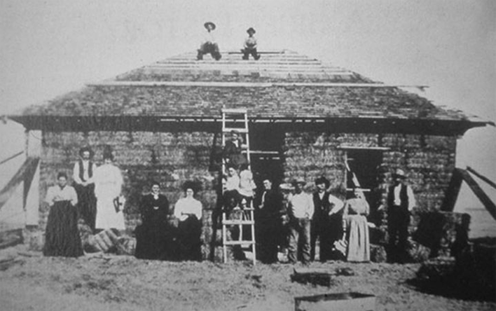 Соломенный дом Саймонтона в Небраске, 1908 год 