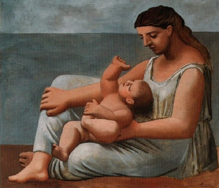 Пабло Пикассо. Мать и дитя на берегу моря. 1921