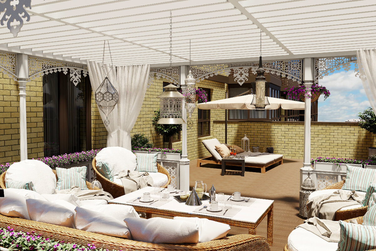 Рендер террасы в ЖК «Сердце Ростова 2».