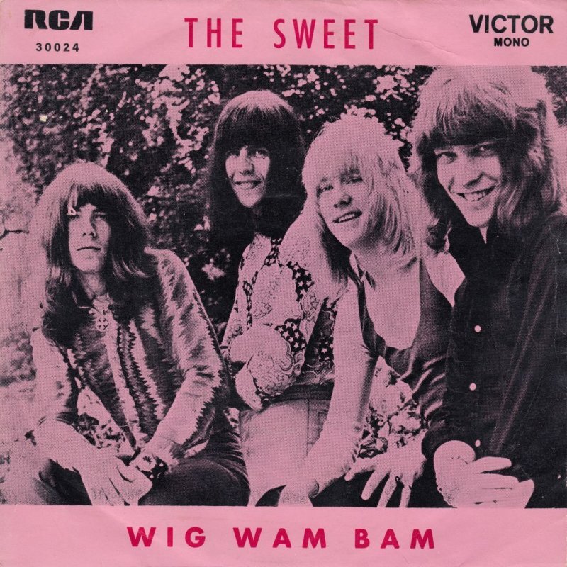 Конверт ангольского сингла "Wig Wam Bam" британской глэм-рок-группы Sweet