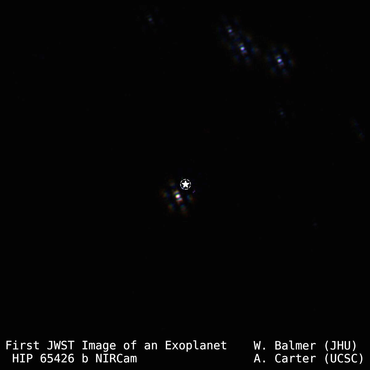 Прямой фотографический снимок суперюпитера HIP 65426 b. 