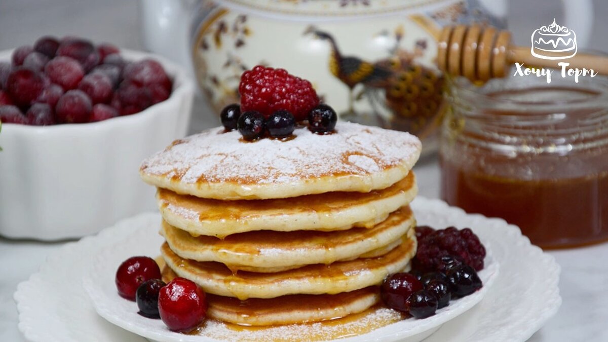 Мягкие, сладкие, вкусные, пышные американские блинчики - панкейки. Отлично  подойдут на завтрак. Панкейки понравятся и взрослым, и детям | Хочу ТОРТ! |  Дзен