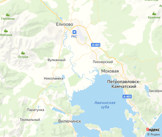 Поселок Паратунка на Яндекс картах
