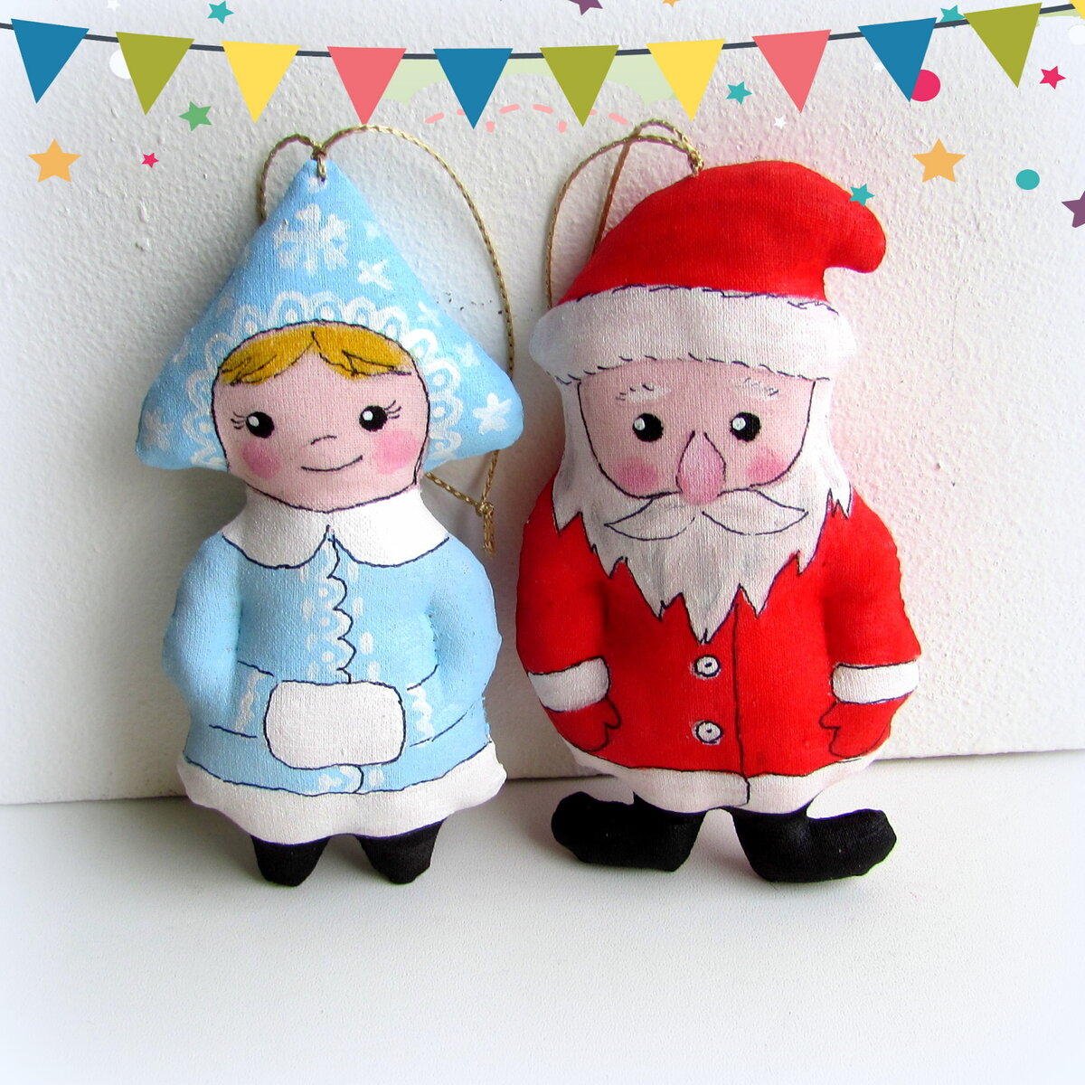 Набор для творчества BONDIBON «Ёлочные игрушки из фетра своими руками» снеговичок, Дед Мороз