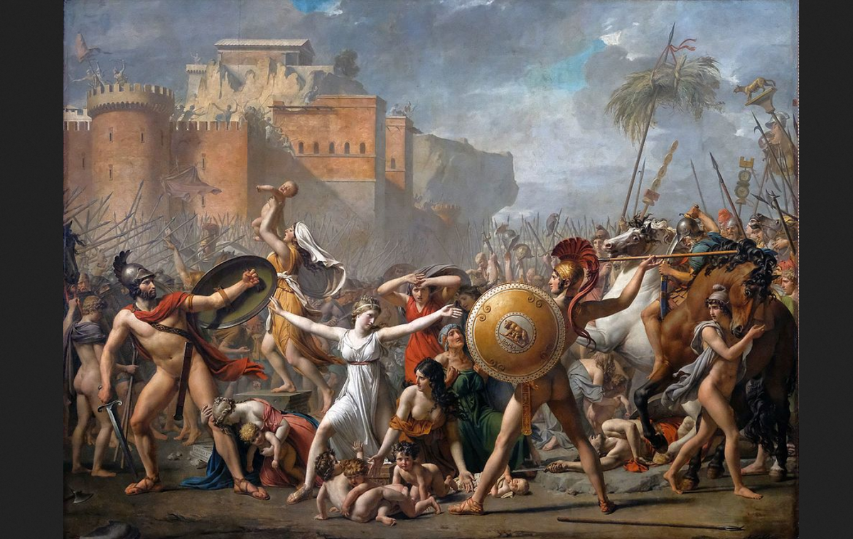 Жак Луи Давид. "Сабинянки, останавливающие сражение между римлянами и сабинянами". 1799