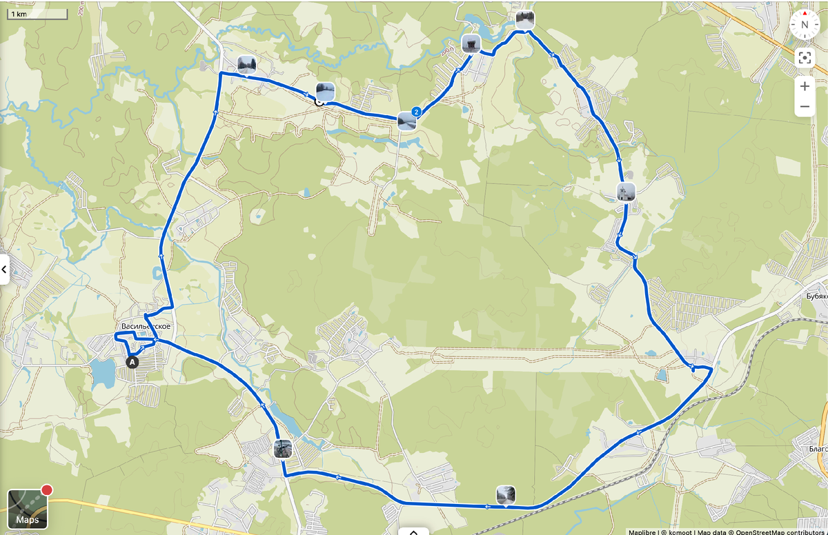 Веломаршрут: Васильевское - "Загорские Дали"