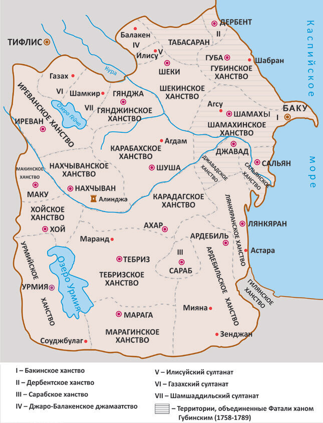 Карта табасарана с селами