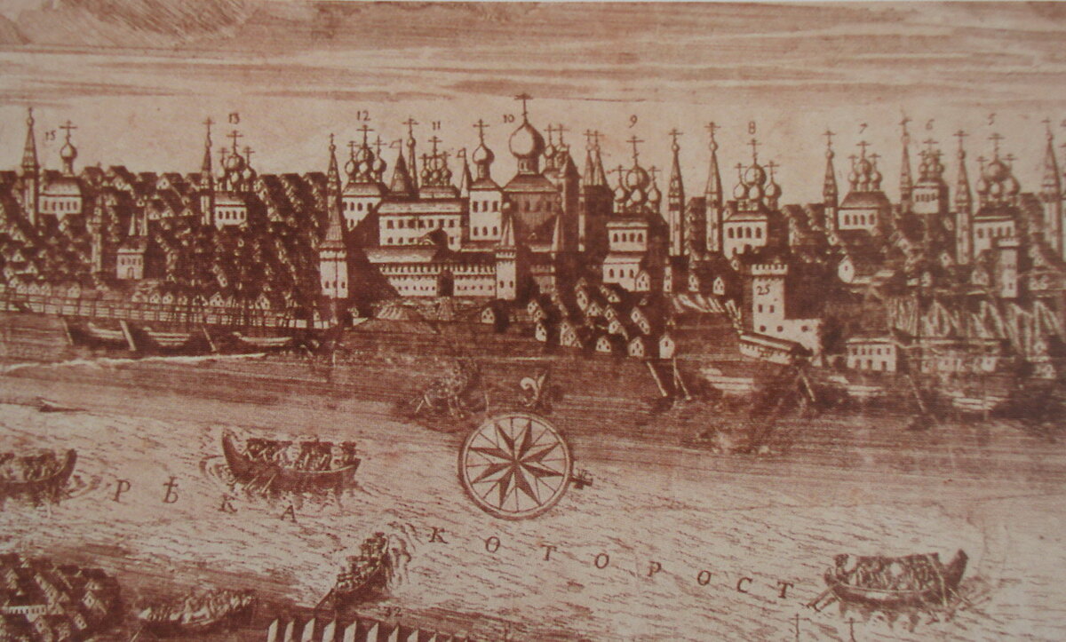 Ярославль на гравюре А.Ростовцева 1731 год