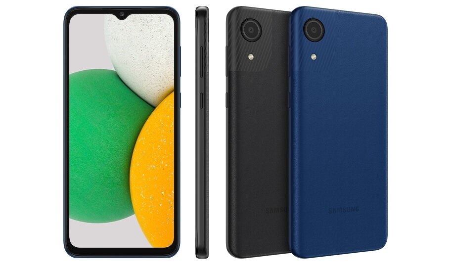 Galaxy A03 и два доступных на выбор цвета. Фото: samsung.com