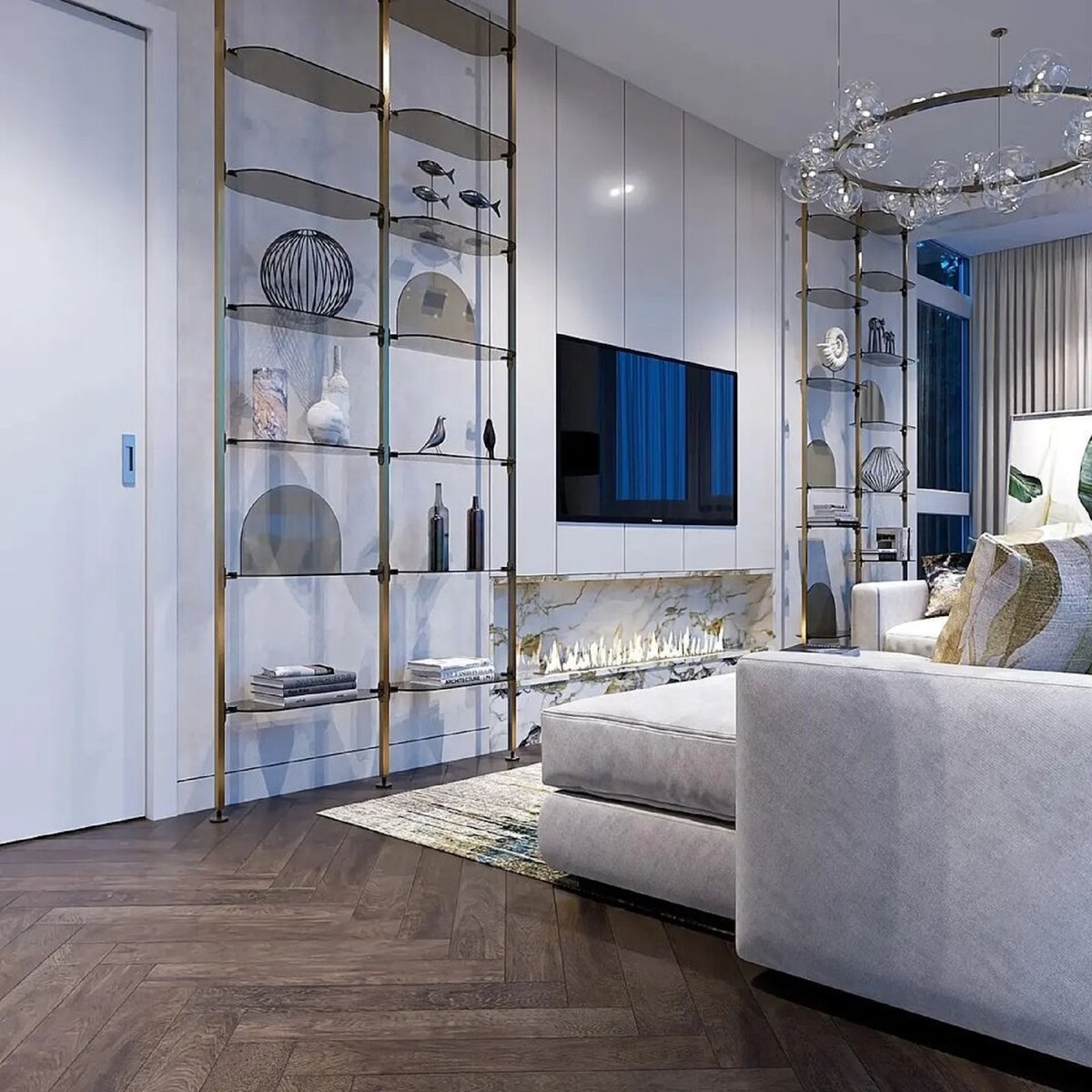 Камин в интерьере – что делать, если за окнами шпарит знойное южное солнце