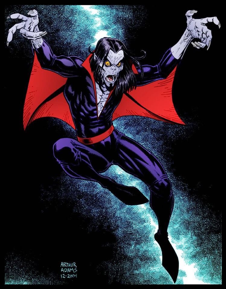 Мо́рбиус (англ. Morbius), иногда Мо́рбиус, живо́й вампи́р (англ. Morbius, the Living Vampire), настоящее имя доктор Майкл Морбиус (англ. Dr. Michael Morbius) — персонаж серий комиксов издательства Marvel Comics. Персонаж был создан Роем Томасом и Гилом Кейном и впервые появился в комиксе The Amazing Spider-Man #101Доктор Майкл Морбиус был учёным и лауреатом Нобелевской премии по химии. Родился в Греции, его отец Макарий Морбиус был писателем, но Майкл никогда его не видел, а мать была владелицей книжного магазина. Большую часть жизни Майкл прожил в США, после того как отец бросил семью по неизвестным ему причинам. У Майкла с детства было редкое смертельное заболевание крови, поэтому мать постоянно берегла сына от внешнего мира, но каждую ночь Майкл сбегал из дома со своим единственным другом Эмилем Нико. Два друга закончили школу и поступили в институт на факультет химии. Спустя несколько лет, Майкл и Эмиль стали выдающимися учёными, Майкл женился на Мартине Бэнкрофт, но его болезнь до сих пор мучила его и прогрессировала с каждым годом, он вместе с другом решился на эксперимент для излечения. Процедура проходила с использованием ДНК летучих мышей-вампиров и электрошоковой терапии, в итоге процедура вылечила Майкла, но побочный эффект превратил его в вампира. После превращения, Майкла охватила жажда крови и его первой жертвой стал его друг Эмиль. В скором времени он укрылся в заброшенном доме в Лонг-Айленде, штат Нью-Йорк. 
Когда у Человека-паука было четыре дополнительных руки, Питер Паркер заимствовал лабораторию Курта Коннорса (Ящера) чтобы найти лекарство. Но он не знал, что Морбиус находился в том же самом доме. В конце концов началась драка. Вскоре в борьбу вступил и Ящер. Во время заключительной части их первого столкновения Человек-паук бросил Морбиуса на мост, и вампир был нокаутирован, упав в реку. Позже Морбиус боролся с Человеком-пауком в нескольких других сюжетах.

Морбиус очень не хотел питаться кровью других. Он был вскоре обнаружен Призрачным гонщиком Дэнни Кэтчем. Дэнни и Джонни Блейз поехали в Нью-Йорк Сити, чтобы найти Морбиуса и уговорить его присоединиться к Сыновьям Полуночи. После потери своей возлюбленной Мартины от рук убийцы, Морбиус поклялся пить кровь только у злодеев. Как только он стал антигероем, он потребовал новый костюм, получил работу гематолога в Сант-Джудесе и использовал свой новый псевдоним, Морган Майклс.

Он также столкнулся с разными злодеями, такими как превращённый в вампира убийца Вик Слогтер, серийный убийца Василиск и демон Кошмар. Во время сражения, которое происходило в Гренландии, Сыновья Полуночи боролись против Лилит и Лилин. В борьбе Морбиус высосал жизненные силы из Клыка, из-за чего кровь Морбиуса смешалась с кровью демона и «заразилась» ещё больше.

Позже Морбиус состоял в Легионе Монстров, в который так же входили Призрачный гонщик, Ночной оборотень и Леший. Позже команда распалась, но через некоторое время собралась вновь, Призрачного гонщика в новой команде уже не было, но в неё вошли Живая Мумия и Манфибиан. Морбиус вернул к жизни Карателя, убитого Дакеном, сделав из борца с преступностью монстра Франкенкастла. Легион создаёт в подземных туннелях Монстр Метрополис, где монстры и другие существа могут жить в мире.

В The Gauntlet Морбиус крадёт образец крови Человека-паука. Позднее он узнаёт, что Морбиус планирует с помощью его крови вылечить Джека Рассела. Человек-паук соглашается помочь ему и даёт Морбиусу больше своей крови[4].

Во время событий кроссовера Spider-Island выясняется, что одним из научных работников исследовательской лаборатории Horizon Labs, скрывавшимся под псевдонимом «Номер шесть», является Морбиус.