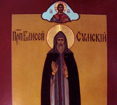 Фрагмент иконы святого Елисея 1774 г. из Успенской церкви, Кондопога