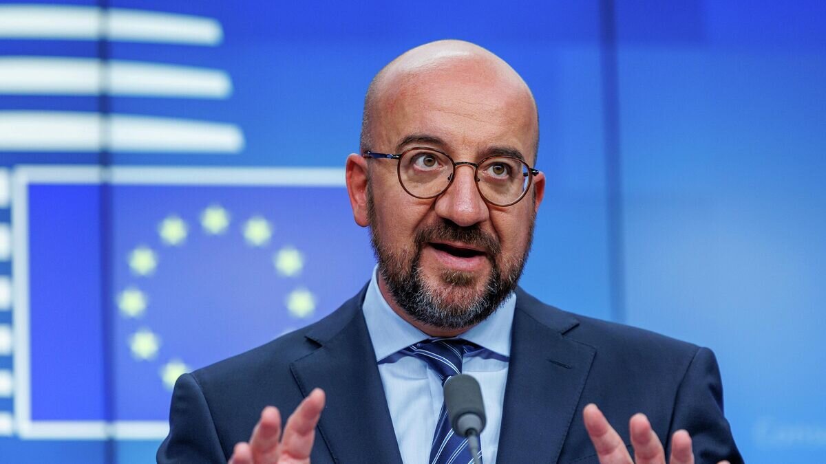    Председатель Европейского совета Шарль Мишель во время саммита ЕС в Брюсселе© AP Photo / Olivier Matthys