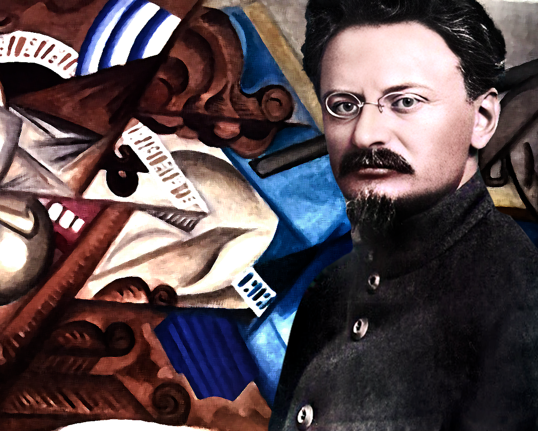 1. Лев Давидович Троцкий (Лейба Бронштейн) — советский партийный деятель, позже – идейный противник И.В. Сталина С 1918 года – Нарком по военным делам & Портрет (Крученых?) (Розанова, 1913)