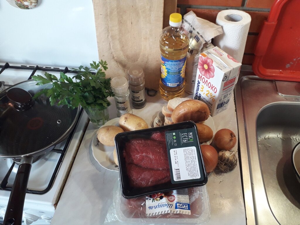 Инградиенты рецепта котлет из фарша