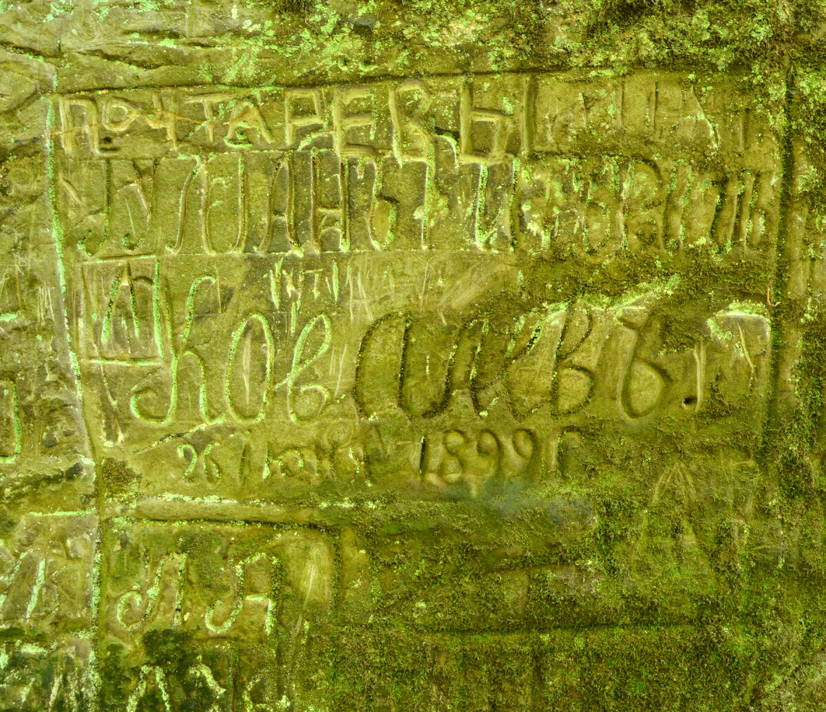 Некий Ковалёв оставил здесь свой автограф в 1899 году. Фто автора.