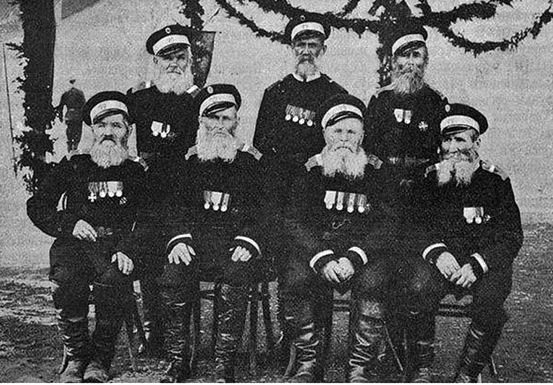 1902 г. Ветераны 79-го Куринского пехотного полка на праздновании столетия полка
