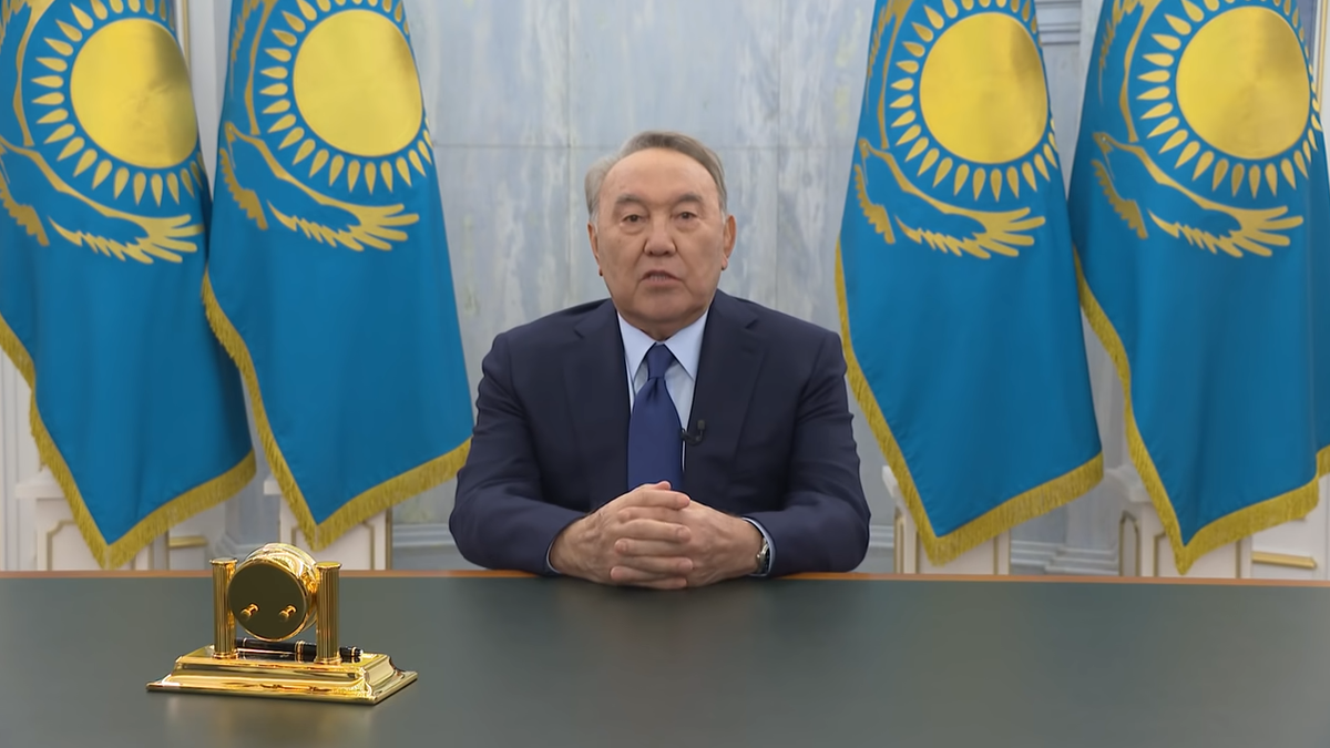 Нурсултан Назарбаев. Скриншот видео его обращения к гражданам Казахстана