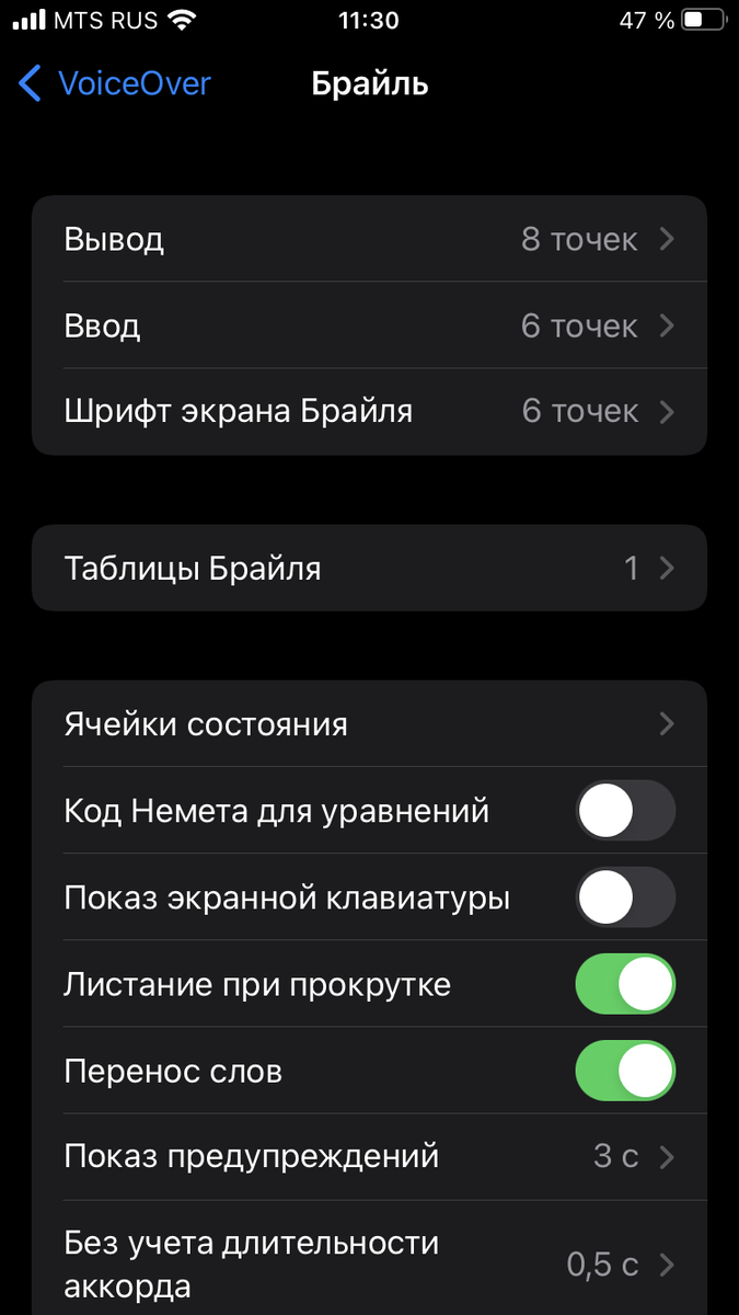 Как работать со шрифтом Брайля на гладком дисплее смартфона Apple iOS  15.3.1 | Артур Тагиров I блог IT-препода | Дзен