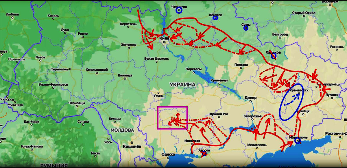 Карта продвижения русских войск на украине