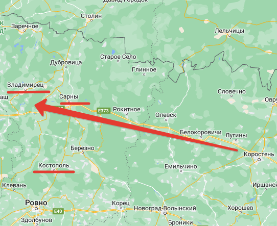 Сарны, Владимирец, Костополь. Рисунок Автора