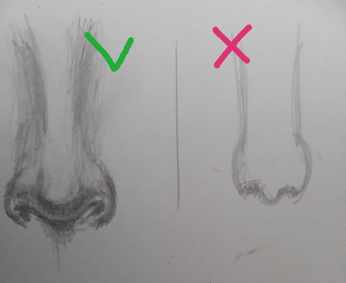 Как нарисовать нос человека