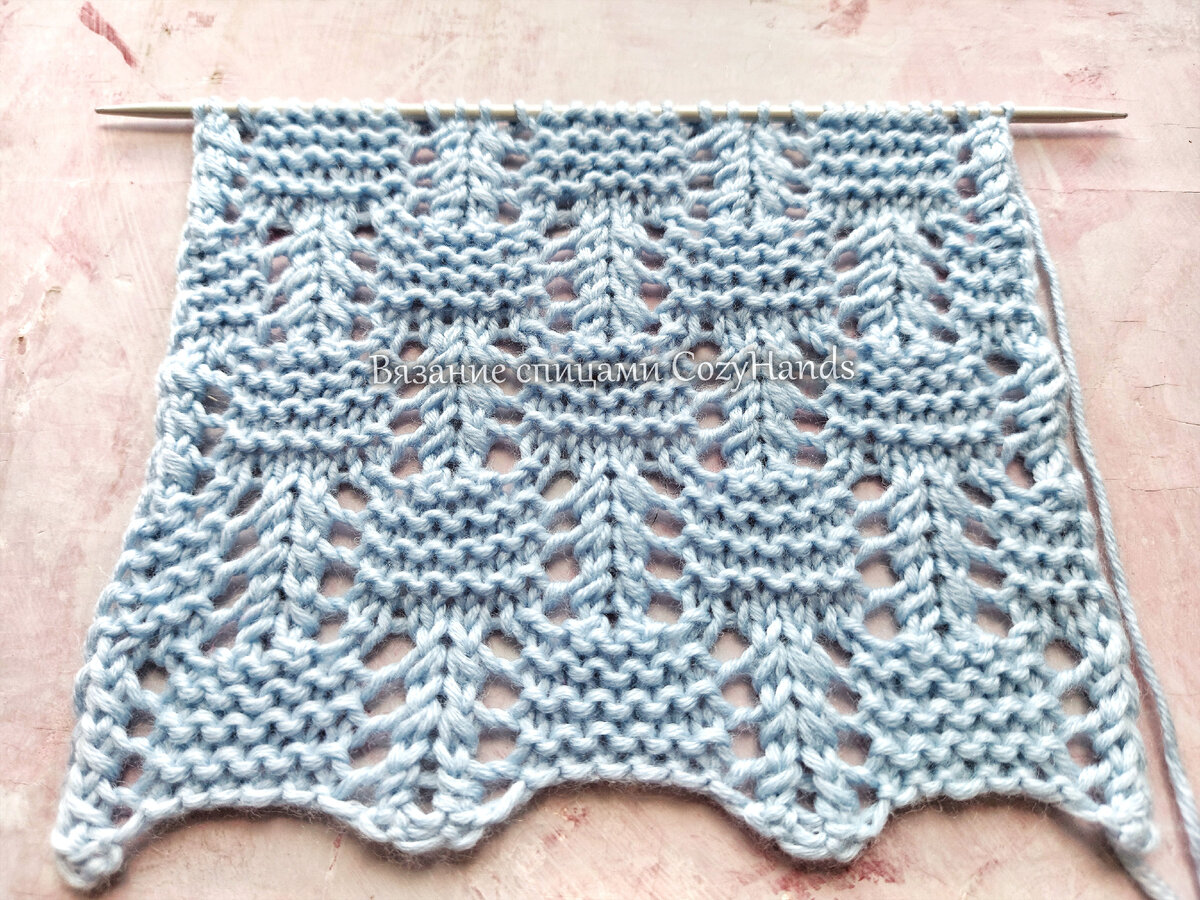 Ажурная шахматка спицами