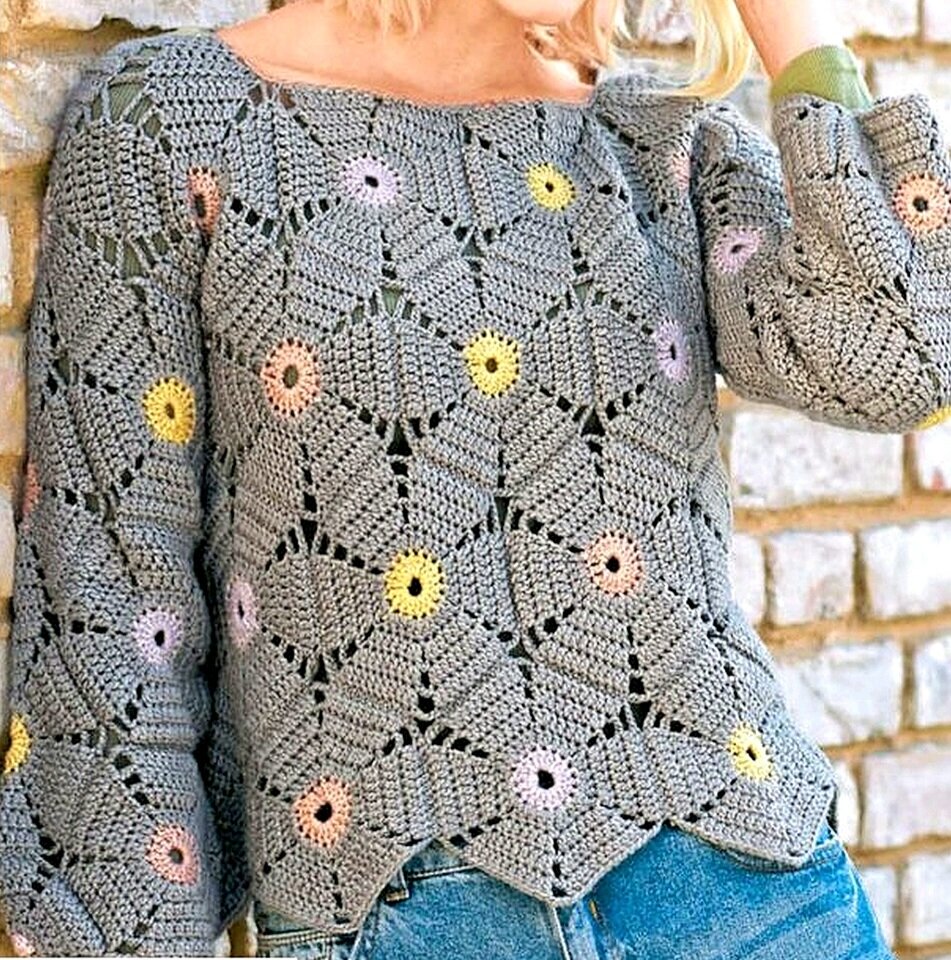 Красивая женская кофточка крючком: описание и схемы. | Knit: всё про  вязание | Дзен