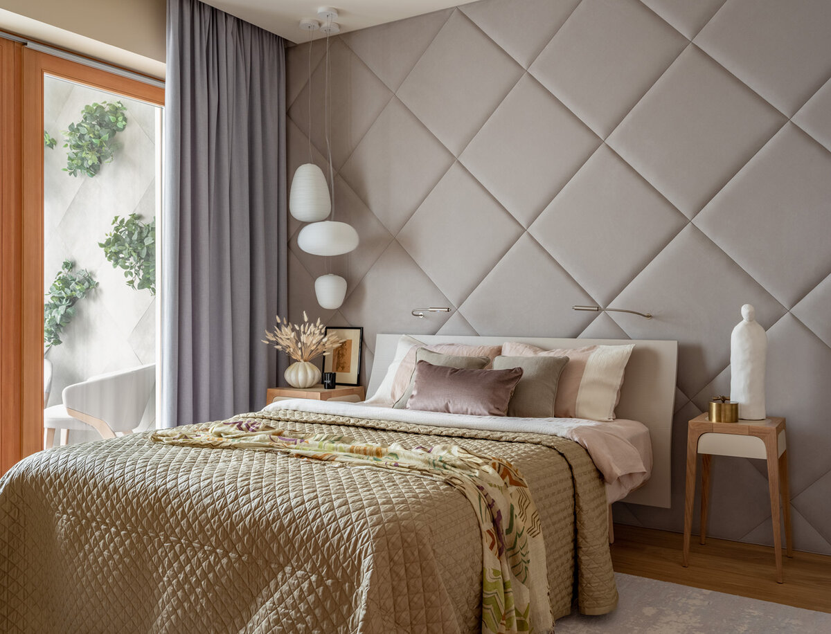 Современный шик и элегантность. Естественные цвета и оригинальный дизайн в квартире нестандартной планировки