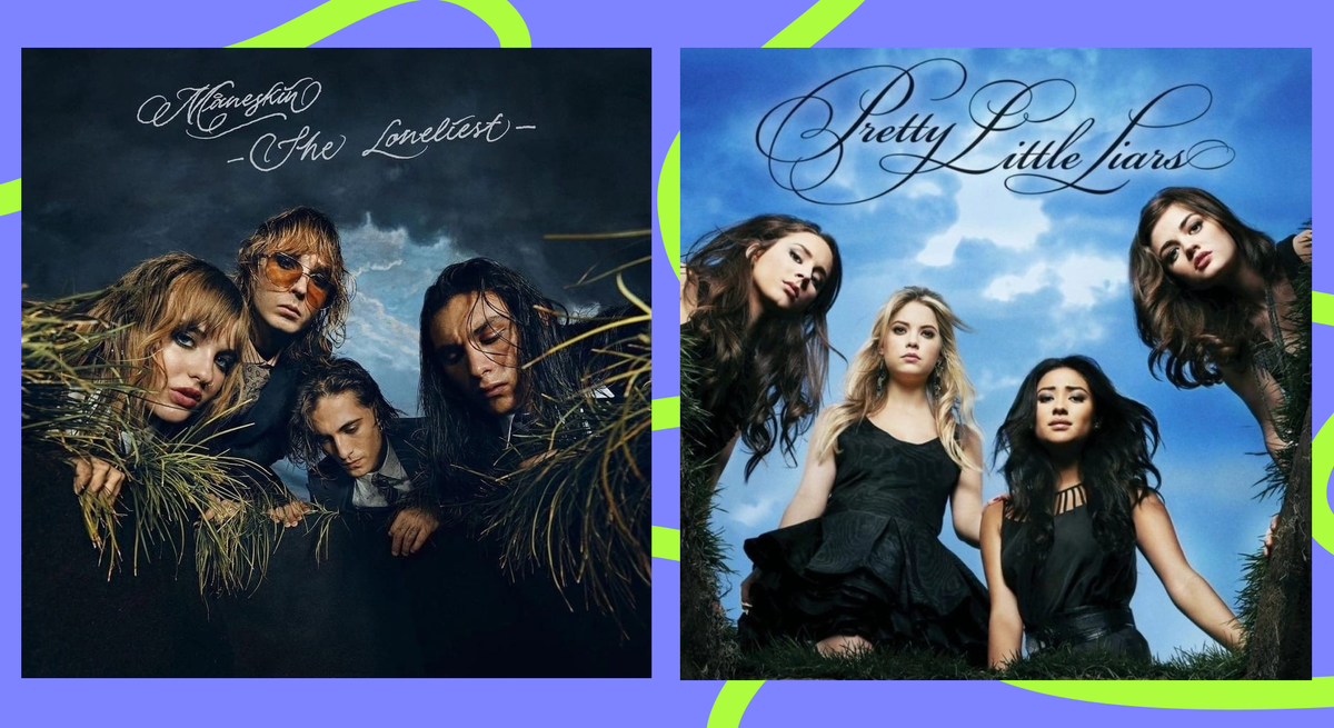 Обложка песни Måneskin «The Loneliest» и сериала «Милые обманщицы»
