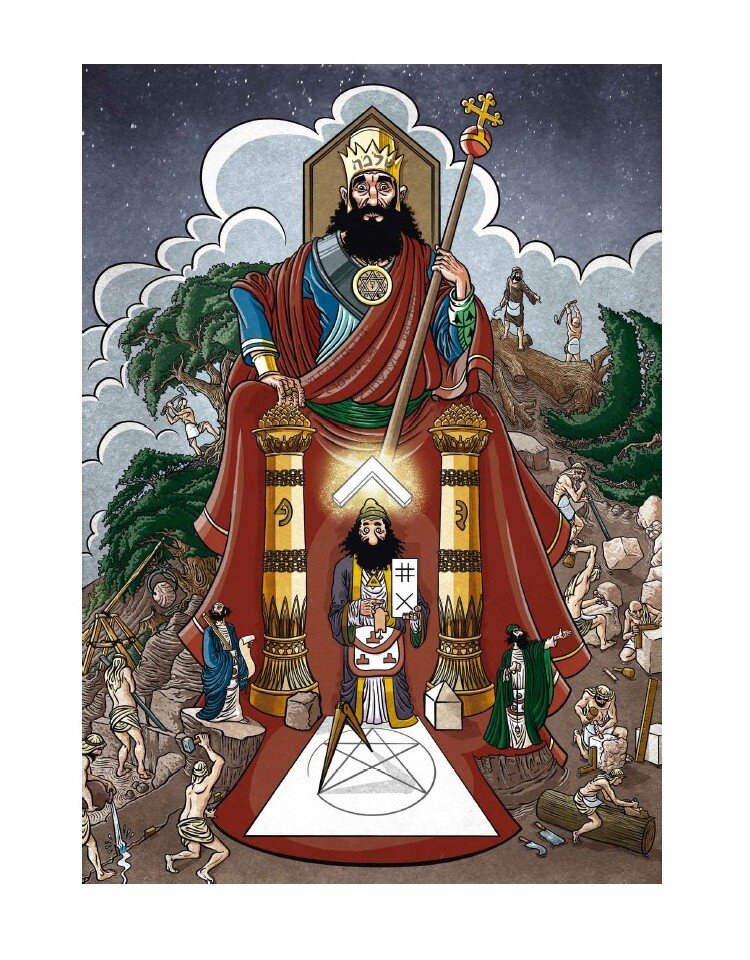 Хирам I и Хирам-Ави в представлении современного художника.