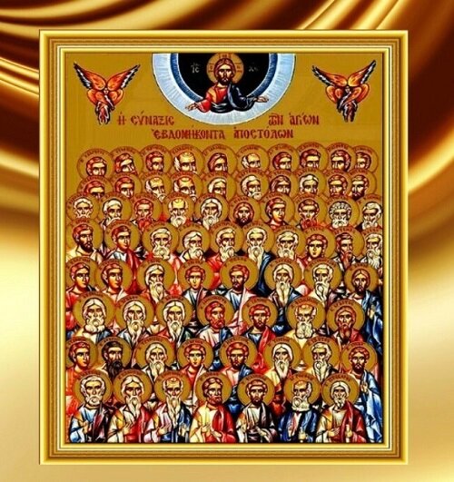 Икона собора 70 апостолов (день памяти - 17 января)