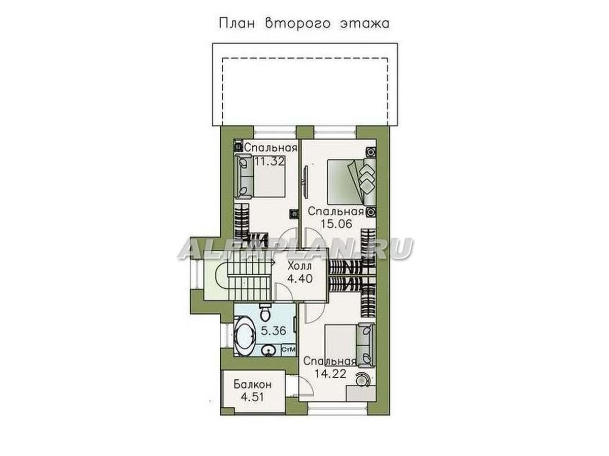 Проект компактного дома 111 м2 с 4 спальнями для небольшого или узкого  участка - «Арс» 568а | Популярные проекты домов Альфаплан | Дзен