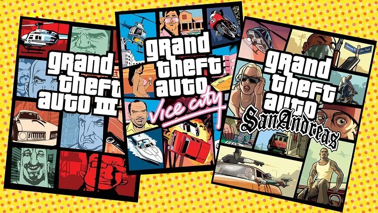 GTA |||, Vice City и San Andreas.