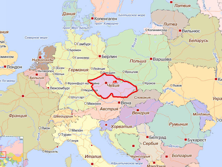 Карта россии германии