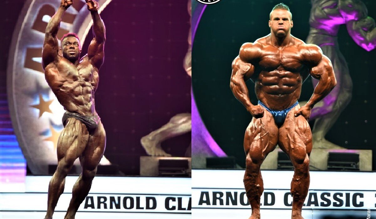 Чемпион Arnold Classic-2021 в Classic physique Терренс Раффин и чемпион открытой категории Ник Уолкер 