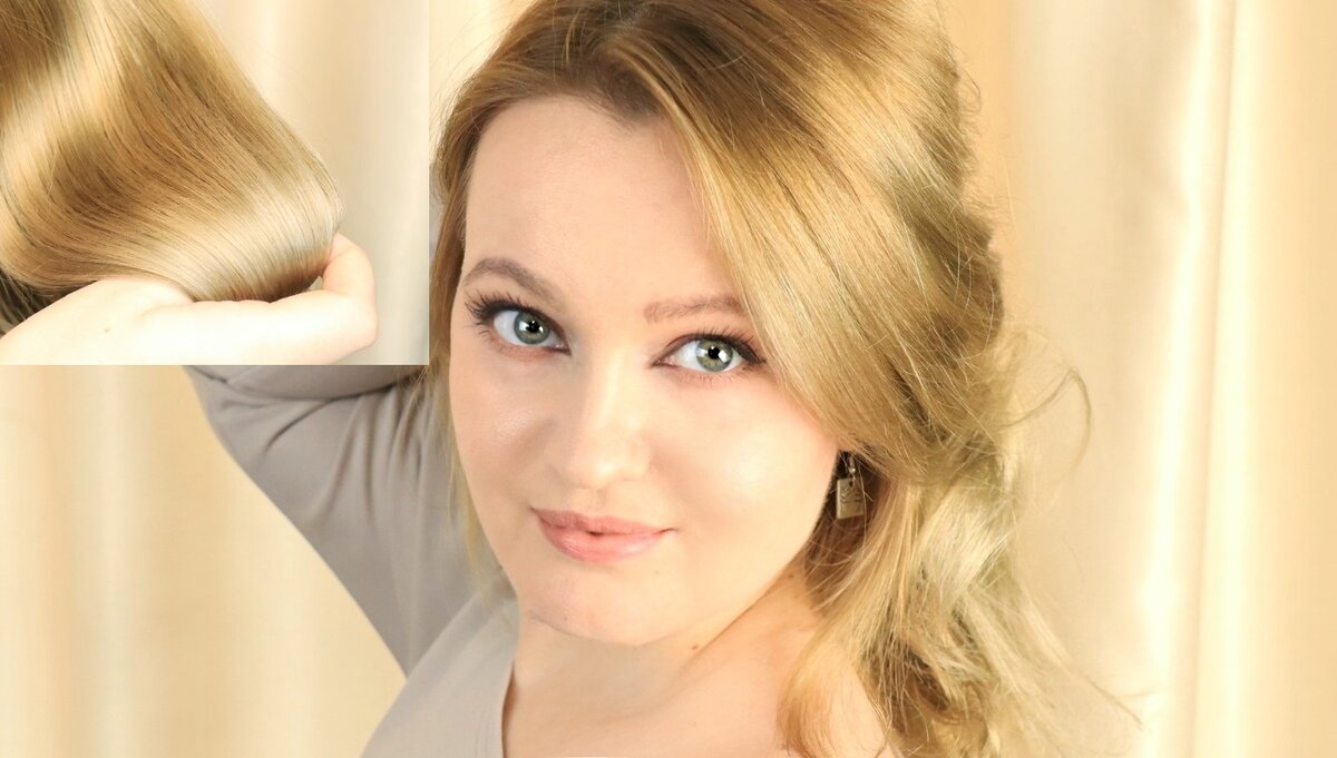 Получается примерно такой блеск. На темных волосах он еще заметнее