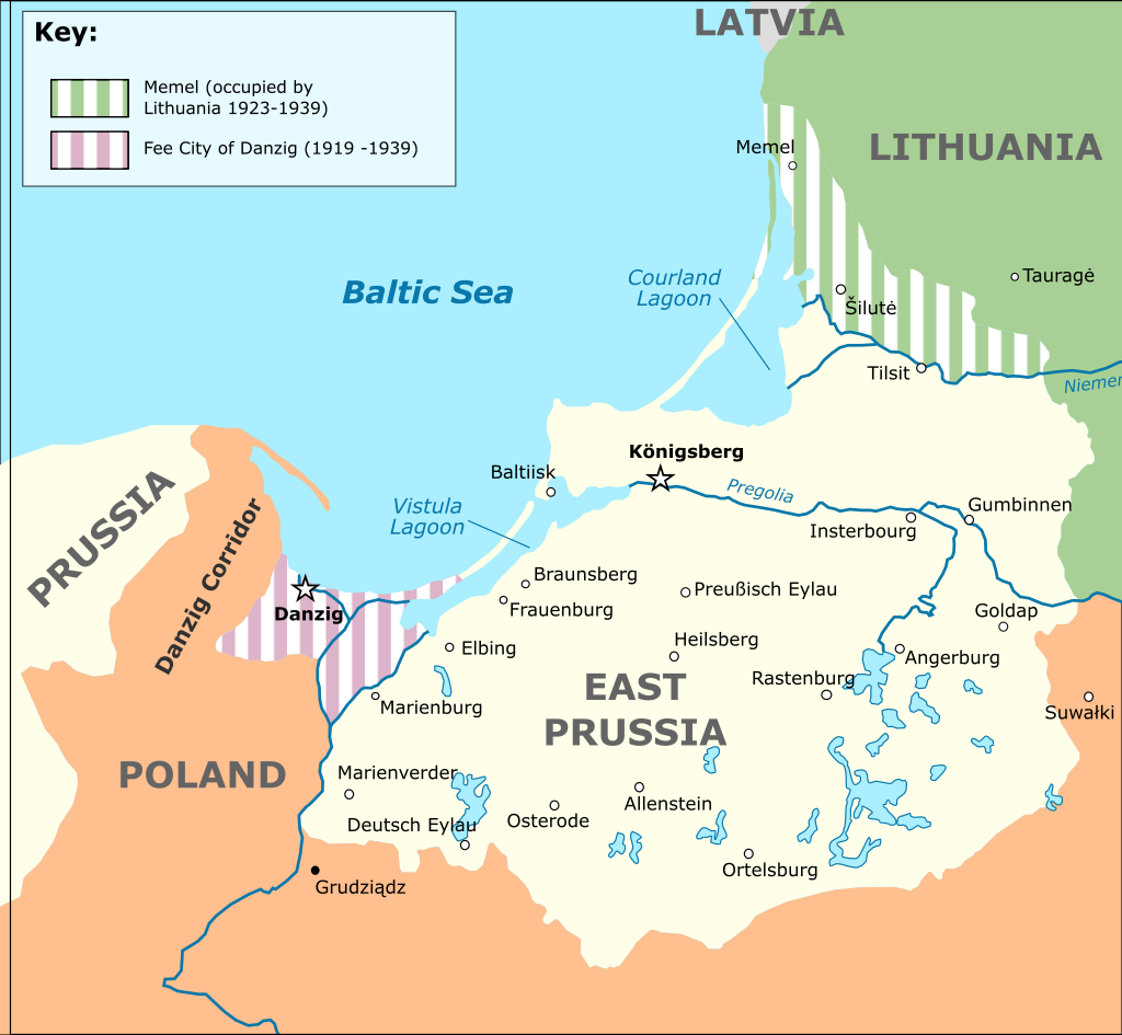 Карта пруссии до 1939 года на русском языке