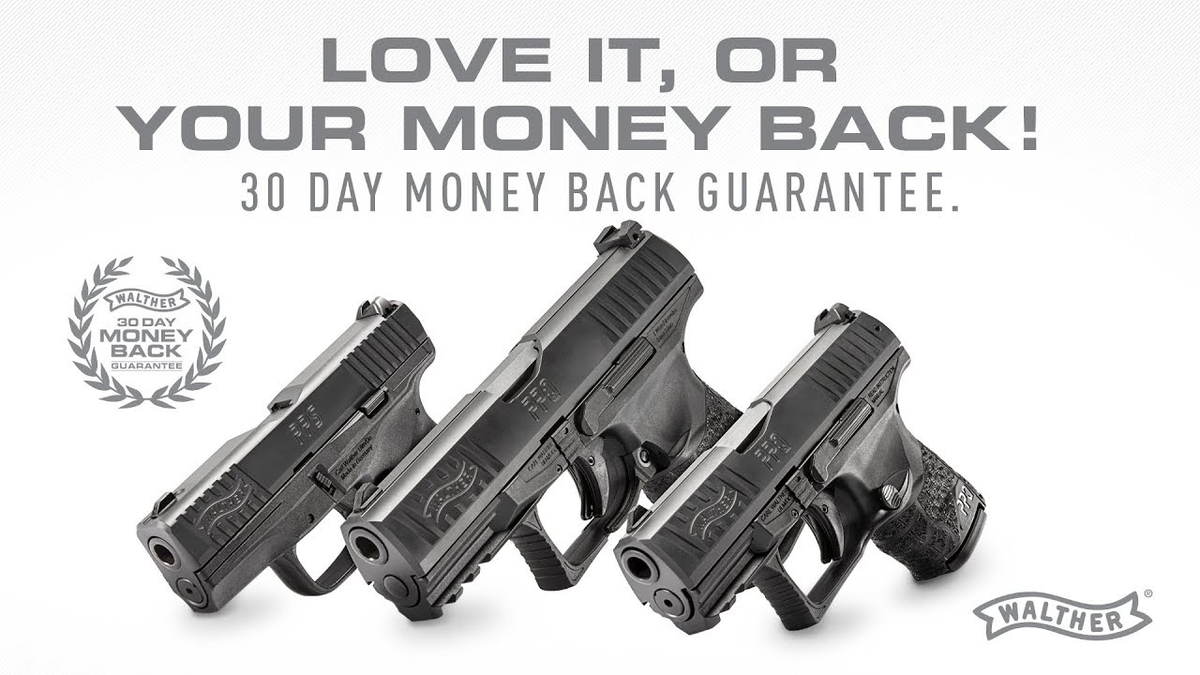 В США можно воспользоваться специальной акцией и 30 дней пользоваться пистолетом Вальтер, а если не понравится, вернуть его и получить назад свои деньги.