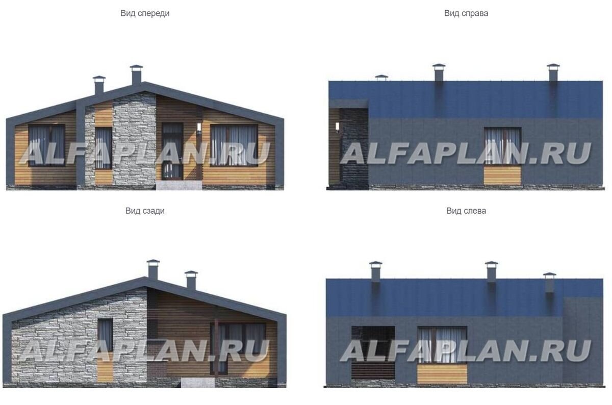 3 проекта одноэтажных домов с фальцевыми фасадами | Популярные проекты домов  Альфаплан | Дзен