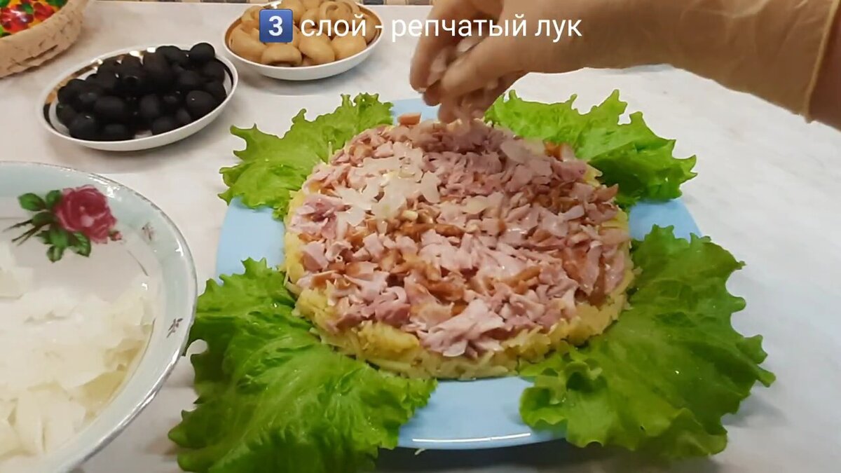 Красивый и вкусный Слоёный салат 