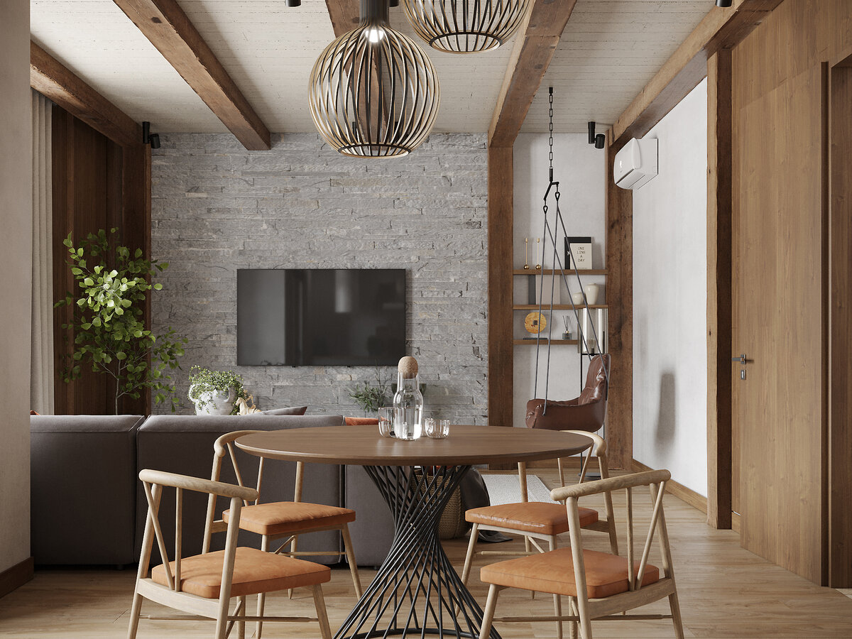 Дизайн в стиле Шале. Близость с природой в центре мегаполиса. 