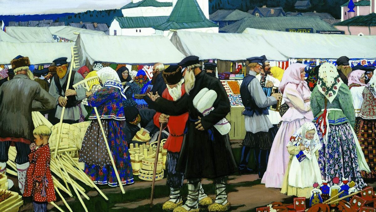 Борис Михайлович Кустодиев, Ярмарка, 1906 (фрагмент)