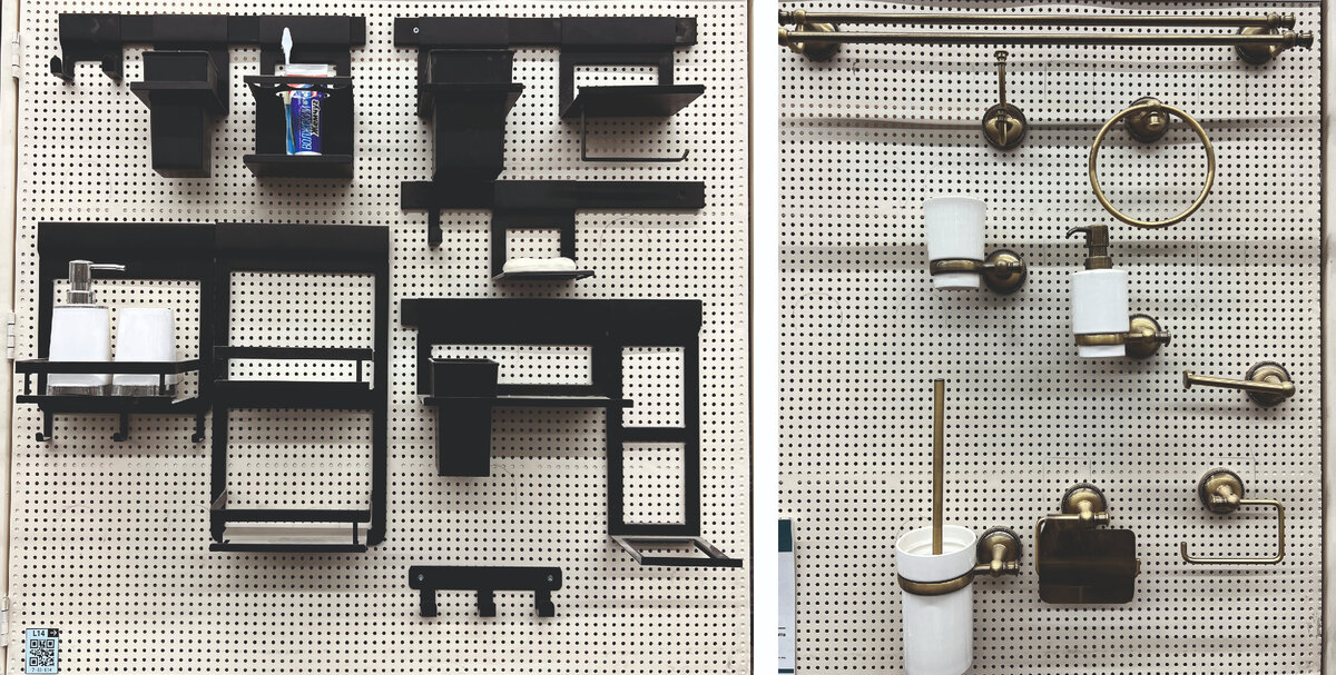 Можно выбрать графичную чёрную серию. А у этих классических аксессуаров хороший оттенок бронзы.