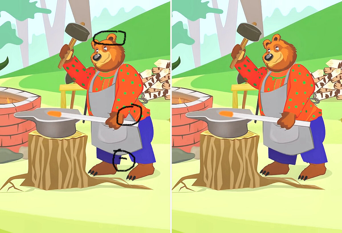 Медведь и кузнец игрушка чертеж