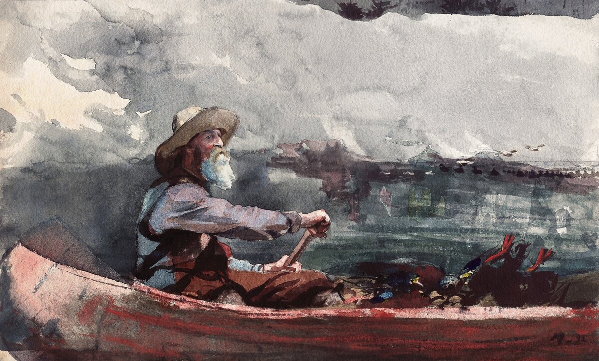 Adirondacks Guide (1892) by Winslow Homer. Original from The Smithsonian Institution. Digitally enhanced by rawpixel. Источник: rawpixel.com