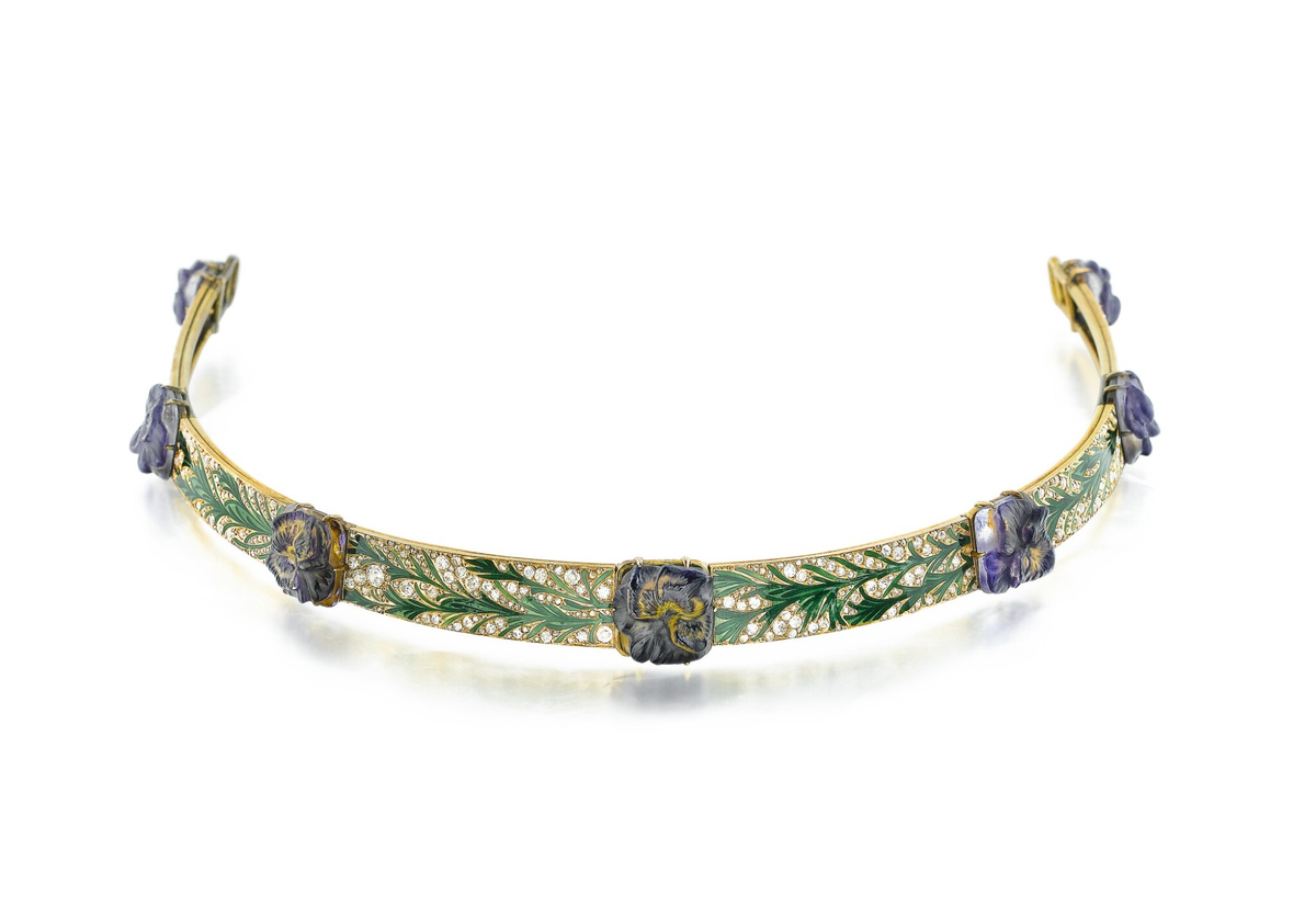 Бандо "Анютины глазки", Рене Лалик, 1904-05. (с) www.sothebys.com